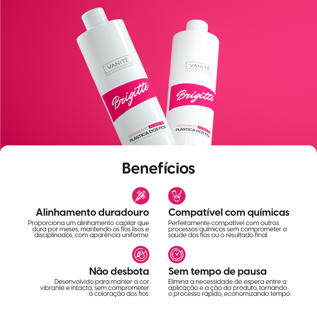 1 - Kit Escova Progressiva Brigitte | Shampoo + Ativo 1000ML