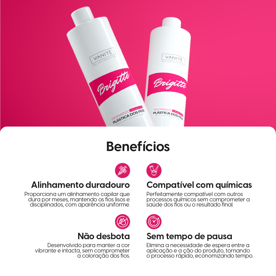 1 - Kit Escova Progressiva Brigitte | Shampoo + Ativo 1000ML