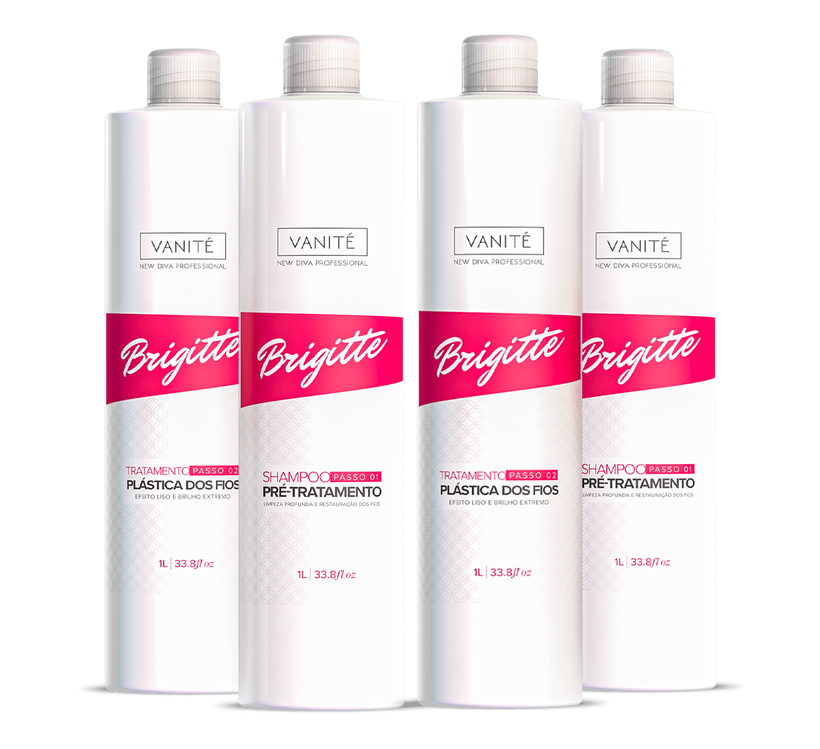 2 Kit Escova Progressiva Brigitte | Shampoo + Ativo 1000ml